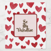 Süßes "Be My Valentine" Weinlabel Weinetikett (Einzelnes Label)