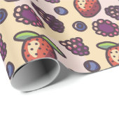 Süßes Beerenmuster Geschenkpapier (Rolleneckpunkt)