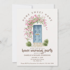 Süßes beiges braunes Haus Blumenhaus Einweihungsfe Einladung