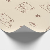 Süßes Beiges Katzenmuster (1) Geschenkpapier (Ecke)