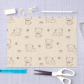 Süßes Beiges Katzenmuster (1) Seidenpapier (Handwerk)