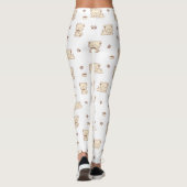 Süßes Beiges Katzenmuster (2) Leggings (Rückseite)