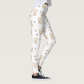 Süßes Beiges Katzenmuster (2) Leggings (Rechts)