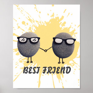 Süßes-Beste-Freundin-Gelber-Farbspritzer-Poster Poster