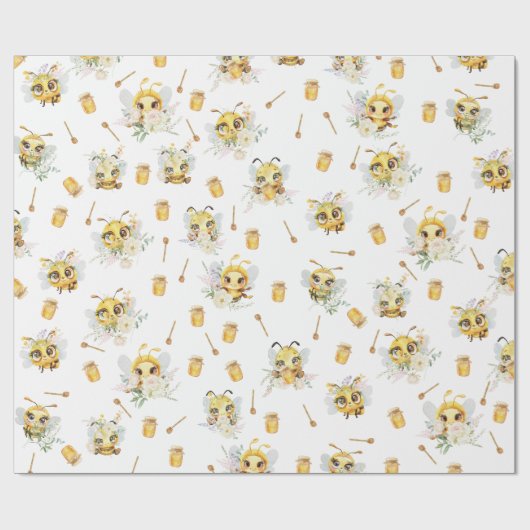 Süßes Bienengeschenk Geschenkpapier (Flach)