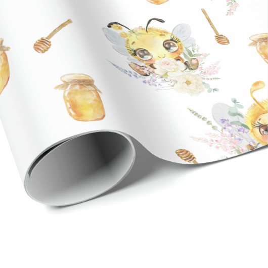 Süßes Bienengeschenk Geschenkpapier (Rolleneckpunkt)