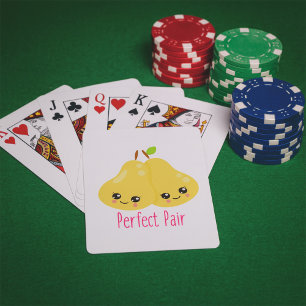 Süßes Birnen-Pärchen Perfektes Paar Lustiger Wortw Spielkarten