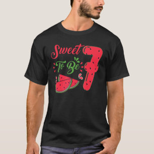 Süßes bis sieben Siebte Wassermelone Geburtstagsfa T-Shirt