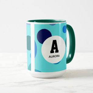 Süßes Blasen-Design mit anpassbarem Namensinitial Tasse