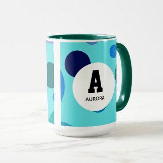 Süßes Blasen-Design mit anpassbarem Namensinitial Tasse