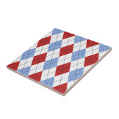 Süßes blau-rotes Argyle-Stoffmuster Fliese (Seite)
