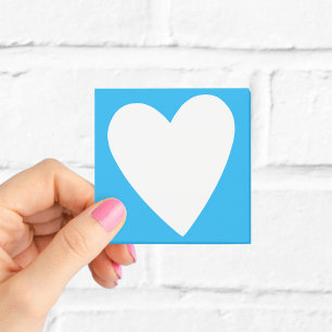 Süßes blau-weißes Herz  Post-it Klebezettel