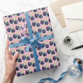 Süßes Blaubeeren Wasserfarben Handlackiert Geschenkpapier