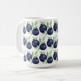 Süßes Blaubeeren Wasserfarben Handlackiert Kaffeetasse