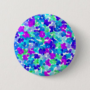 Süßes blaues aqua violettes Pinkies-Muster Button
