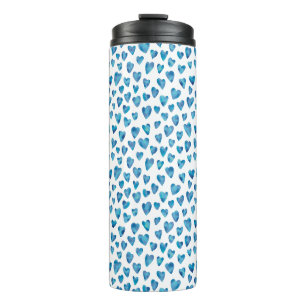 Süßes blaues Aquarell-Herz Thermosbecher