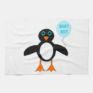 Süßes blaues Baby-Pinguin-Jungen-Küchenhandtuch Geschirrtuch