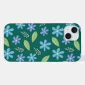 Süßes blaues Blumen nahtloses Muster iPhone Hülle (Rückseite (Horizontal))