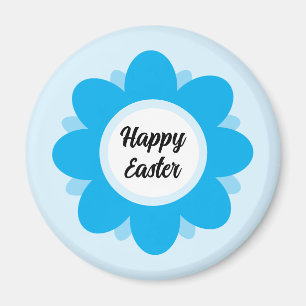 Süßes blaues Blumendesign Frohe Ostern Magnet