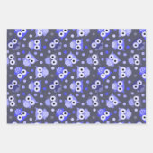 Süßes blaues bunter Eulenmuster Geschenkpapier Set (Vorderseite 3)