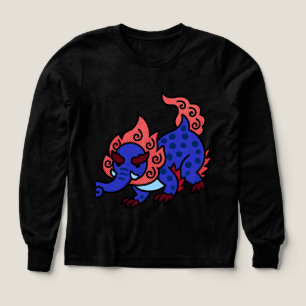 Süßes blaues Drachen-Kinder-Langarmshirt
