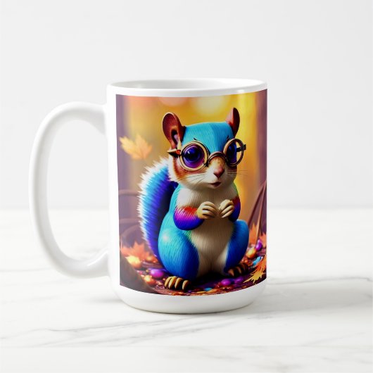 Süßes blaues Eichhörnchen mit Brille-56786 Kaffeetasse (Links)