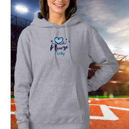 Süßes blaues Herz Stethoskop Personalisieren Hoodie