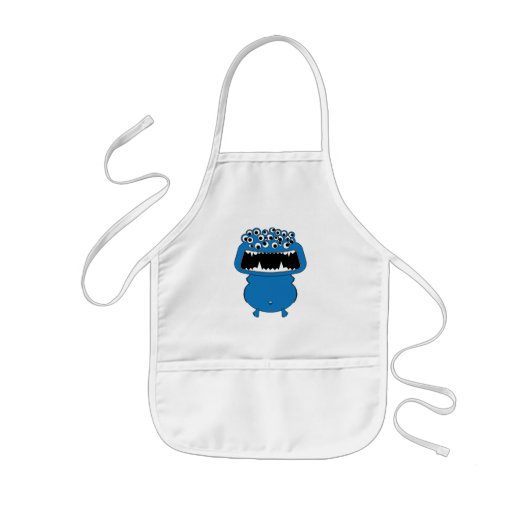 Süßes blaues Monster Kinderschürze (Vorne)