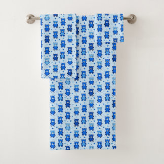 Süßes blaues Teddybär-Kindertuch-Set Badhandtuch Set