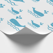 Süßes Blauwal-Nahtloses Ozeanmuster (1) Geschenkpapier (Ecke)