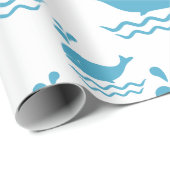 Süßes Blauwal-Nahtloses Ozeanmuster (1) Geschenkpapier (Rolleneckpunkt)
