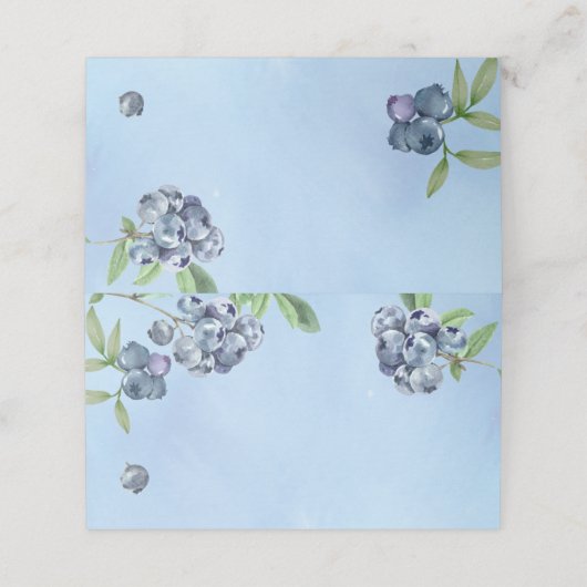 Süßes Blueberry Platzkarte (Außenseite Aufgefaltet)