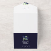 Süßes Blueberry Wasserfarbe Handgestrichen All In One Einladung (Außenbereich)