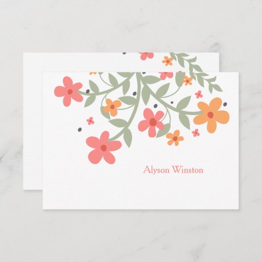 Süßes Blume Personalisierte Notizkarte Mitteilungskarte (Vorne/Hinten)