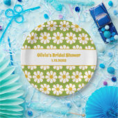 Süßes Blumen-Daisy-Muster Senf und Grün Pappteller (Party)