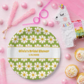 Süßes Blumen-Daisy-Muster Senf und Grün Pappteller (Party)