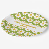 Süßes Blumen-Daisy-Muster Senf und Grün Pappteller (Schrägansicht)