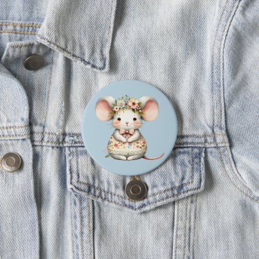 Süßes Blumen-Maus-Kleid Blumenkrone Button (Beispiel)