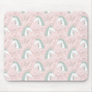 Süßes BlumenEinhorn-Muster Mousepad