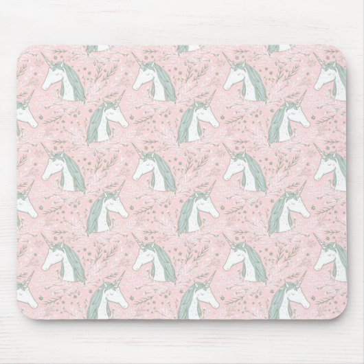 Süßes BlumenEinhorn-Muster Mousepad (Vorne)