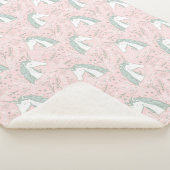 Süßes BlumenEinhorn-Muster Sherpadecke (3/4)