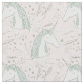 Süßes BlumenEinhorn-Muster Stoff (Nahaufnahme)