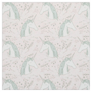 Süßes BlumenEinhorn-Muster Stoff