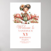 Süßes Blumenfee 8. Geburtstags Willkommensposter Poster (Vorne)
