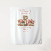 Süßes Blumenfee 8. Geburtstagsbanner Wandteppich (Vorderseite)