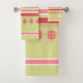 Süßes Blumengeschmack Gemustert Badhandtuch Set