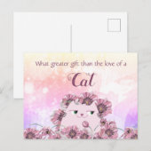 Süßes Blumenkatzenliebhaber-Zitat Postkarte (Vorne/Hinten)