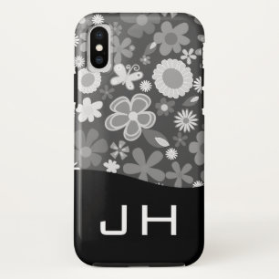 Süßes Blumenmuster mit zweistelligem Monogramm Case-Mate iPhone Hülle