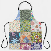 Süßes Blumenmuster-Patchwork-Quilt personalisiert Schürze (Vorderseite)