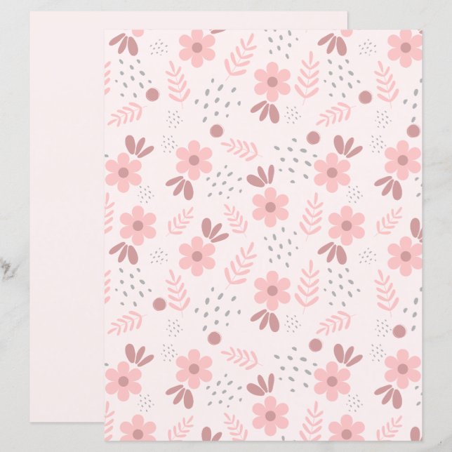 Süßes Blumenmuster-Schreibpapier (Vorne/Hinten)